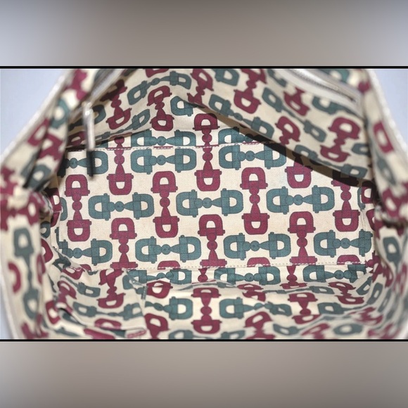 GUCCI Web Sherry Line Tote Bag GG Canvas Leather 137396 Brown 1852J - Picture 6 of 9